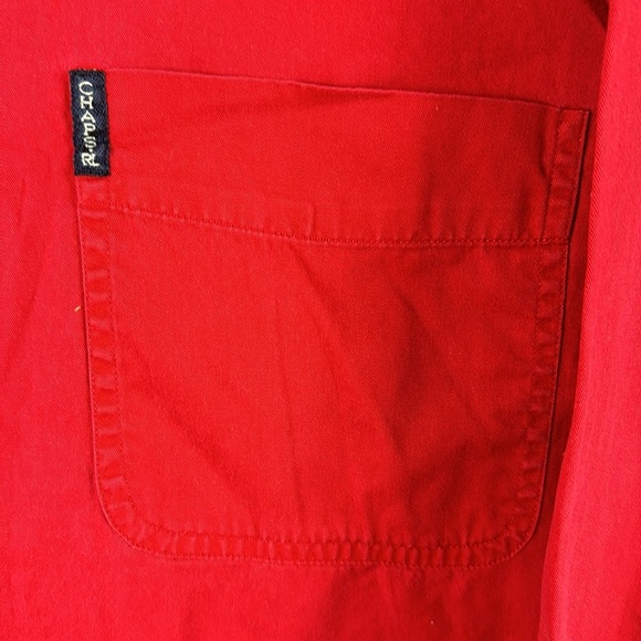 CHAPS RL Red 100% cotton long sleeves EUC button down extra buttons XXL - Picture 3 of 8